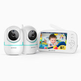 Tivona - 1080p 5" HD Video Baby Monitor with Camera, Two-Way Audio, Voice & Temperature Detection, Feeding Reminder, 360° Pan Tilt, 2X Zoom, 5000mAh Battery, VOX Function